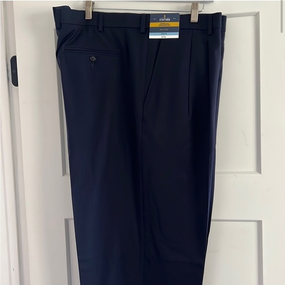 Men's Big & Tall Dress Slacks Navy Blue 44 x 34 - Picture 7 of 8
